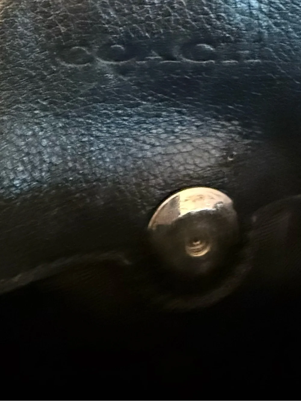 Vintage Coach Black and Navy Leather Crossbody Tote